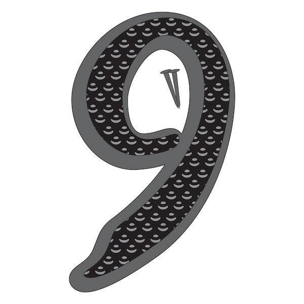 Hy-Ko 4.5In Black Zinc Number 9, 10PK - A20266