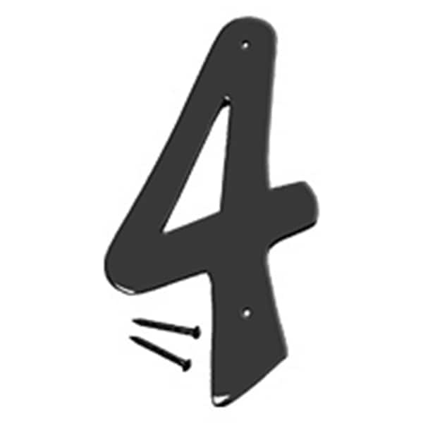 Hy-Ko 4 In Satin Black Finish Number 4, 5PK - A31304
