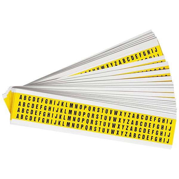 Brady Letter Label, A Thru Z, Blk On Yllw, 3/8inH - 3400-LTR KIT