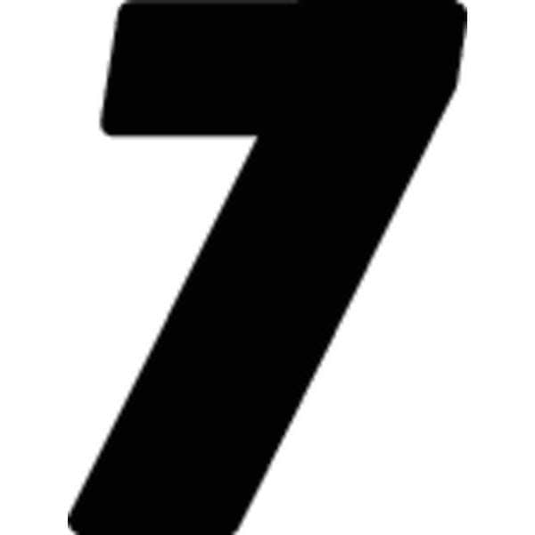 Hardline Products Number Label, Blk, Vinyl, 4 in. H, No. 7, PK3 - DB43B-7
