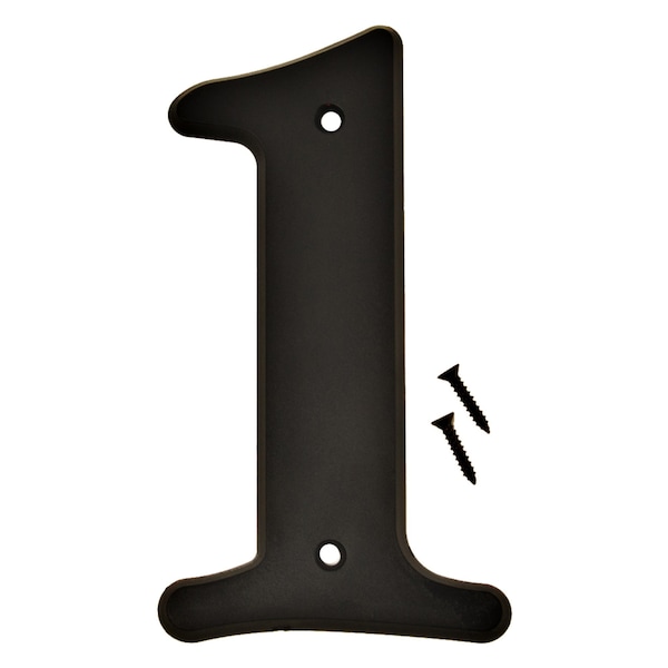 Hy-Ko 6In Black Plastic Number 1, 5PK - A30201