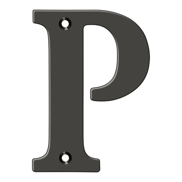 Deltana Residential Letter P Oil Rubbed Bronze 4" - RL4P-10B