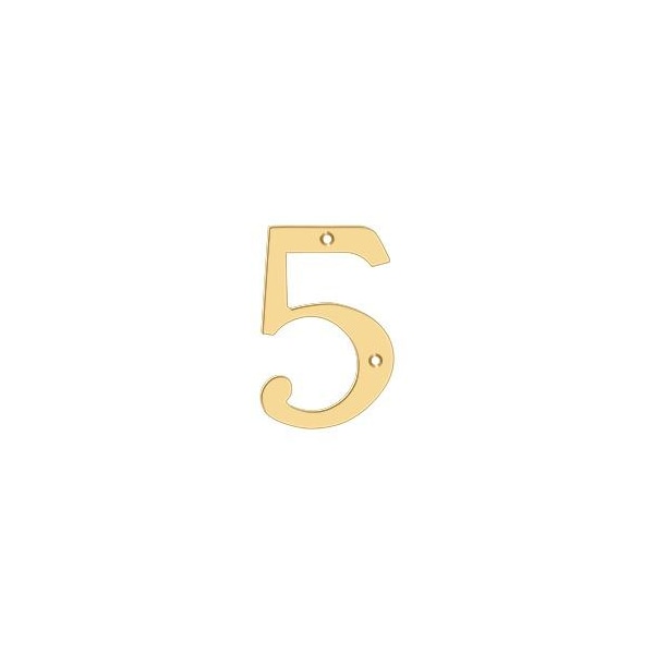 Deltana Numbers, Solid Brass Lifetime Brass 4" - RN4-5