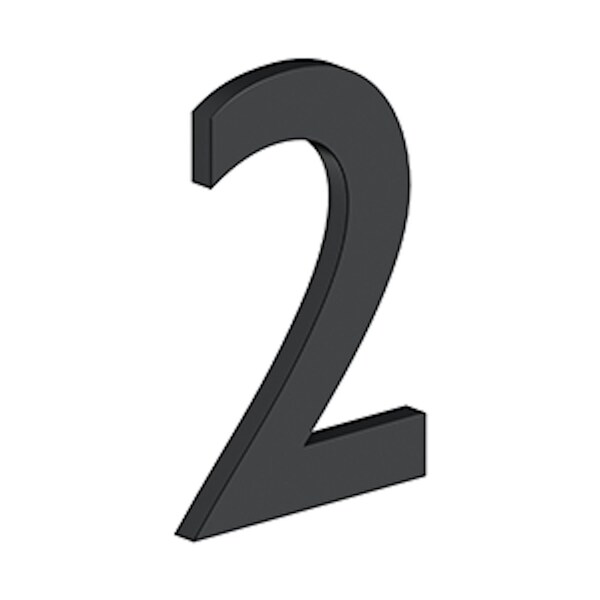 Deltana 4 Stainless Steel House Number 2 with Risers Black Finish - RNB2U19