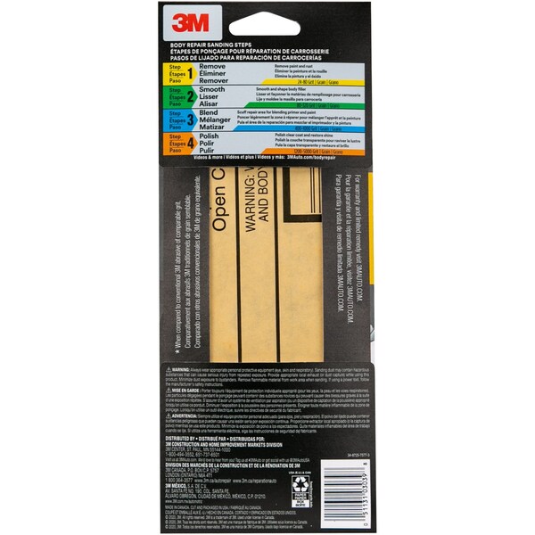 3M Sandpaper 03039, Asst Grit, 3-2/3 in x 9 in, 5/Pack, 20PK - 3039