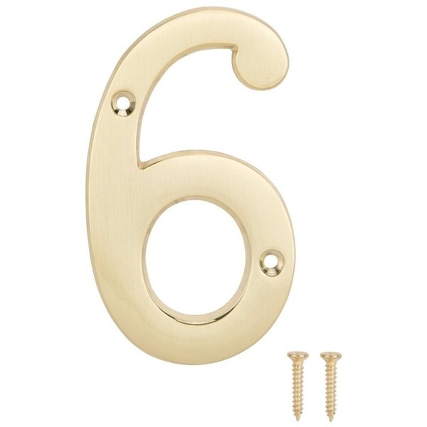 Prosource House Number, Character: 6, 4 in H Character, 2.28 in W Character - N-Z046PB3L-PS