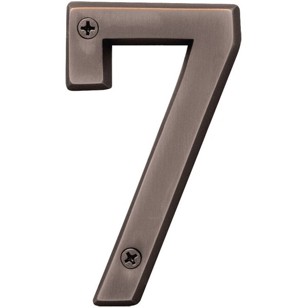 Hy-Ko Prestige Series House Number, Character: 7, 4 in H Character, Bronze Character, Brass - BR-42OWB/7