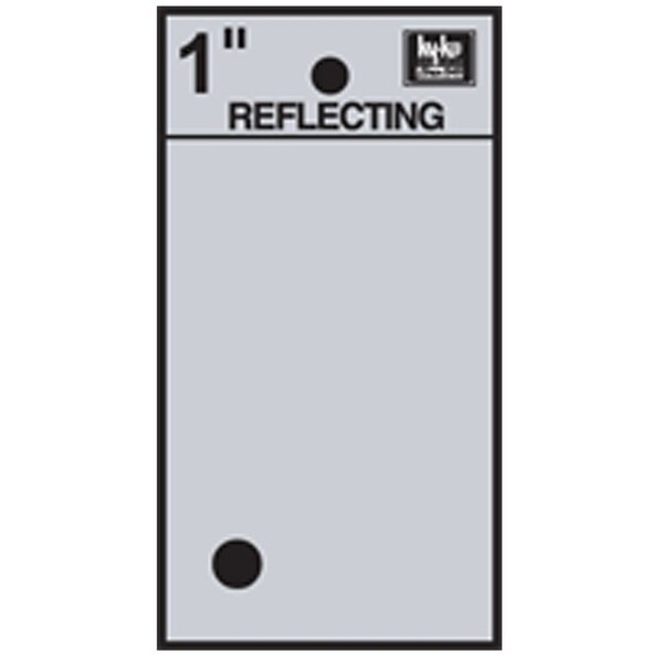 Hy-Ko RV-15 Reflective Sign, Character: ., 1 in H Character, Black Character, Silver Background, Vinyl - RV-15/