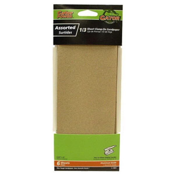 Gator Finishing 5045 3 x 9 in. Assorted Grits Sandpaper, 6PK - 216028