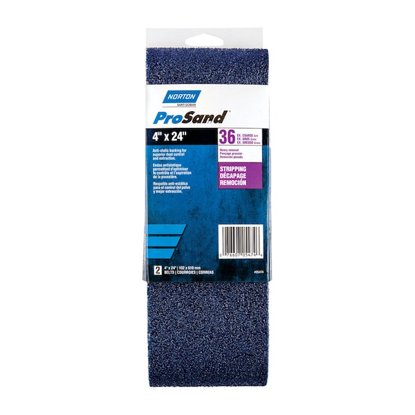 Norton Abrasives Norton ProSand 24 in. L X 4 in. W Zirconia Alumina Cloth Protable Sanding Belt 36 Grit Extra Coarse - 7660705474