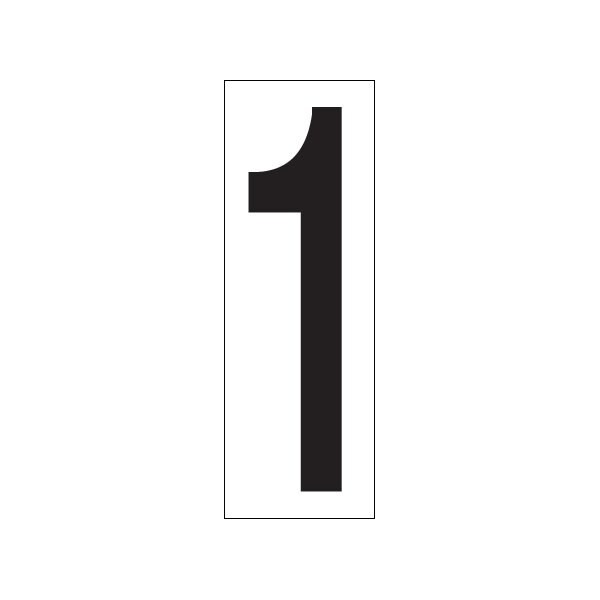 Bsc Preferred 3-1/2'' ''1'' Vinyl Warehouse Number Labels, 50PK - BUY00021752