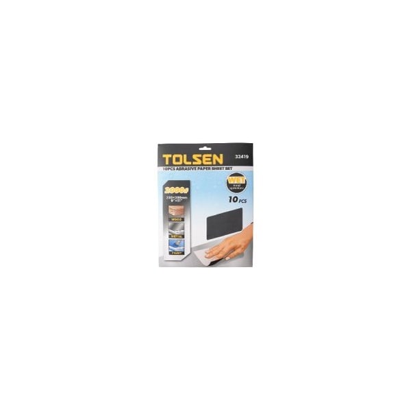 Tolsen Wet Sandpaper 1000 Grit, 10PK - 32416