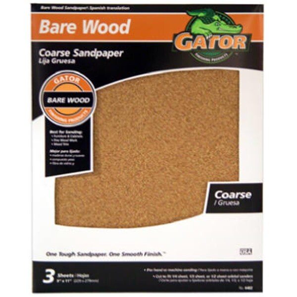Gator Finishing 4462 60 Grit Garnet Sandpaper 3PK - 838963