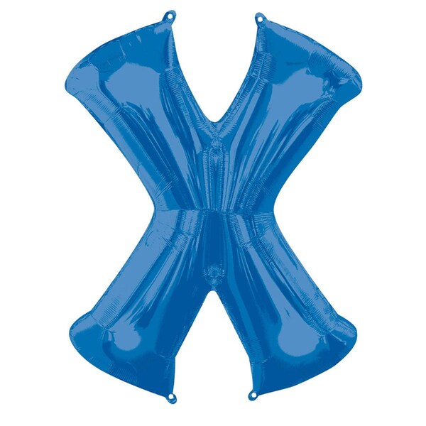Anagram 35 in. Letter X Shape Foil Balloon Blue - 86470