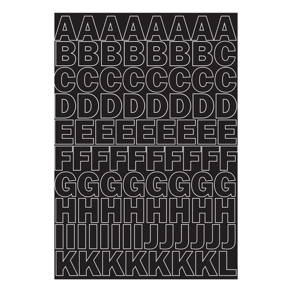 Hy-Ko 1In Vinyl Black Numbers & Letters, 10PK - A30033