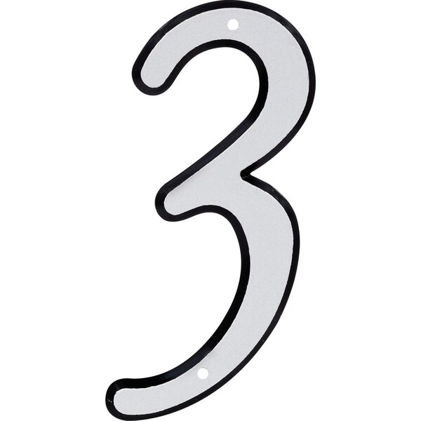 Ornatus Outdoors 4 in. Nail-On Reflective Plastic House Number, 3, 3PK - OR2421374