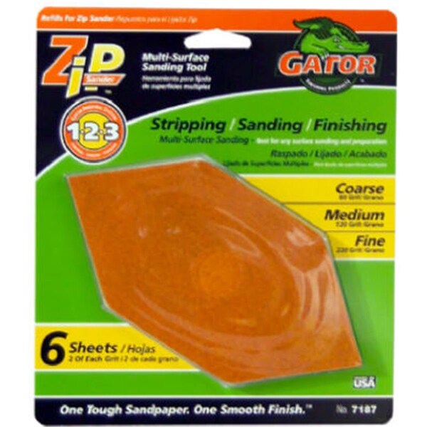 Gator Finishing 7187 Assorted Grit Sanding Refill Sheet- 6 Pack - 839314