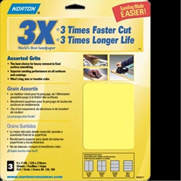 Norton Co 2624 9 x 11 in. 320 Grit Sandsheet - 76607026248
