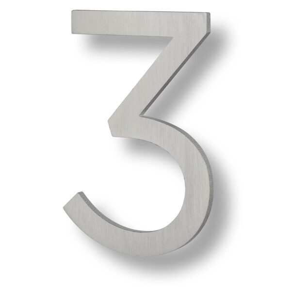 Sure-Loc Hardware Sure-Loc Hardware Floating House Number, 6, No. 3, Brushed Aluminum - HNF6-3 BA