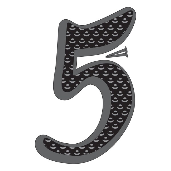 Hy-Ko 4.5In Black Zinc Number 5, 10PK - A20262