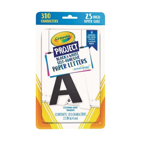 Pacon Letters, Self-adhesive, 2.5inH, 154 Pieces, Black/White, 310PK - PACP1645CRA