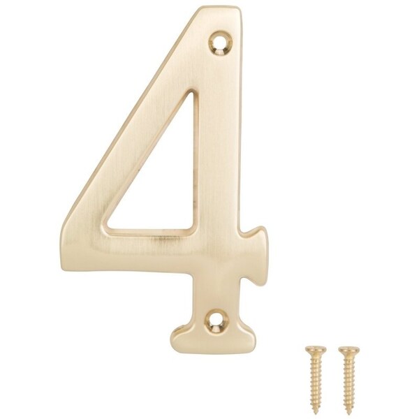 Prosource House Number, Character: 4, 4 in H Character, 2.28 in W Character - N-Z044PB3L-PS