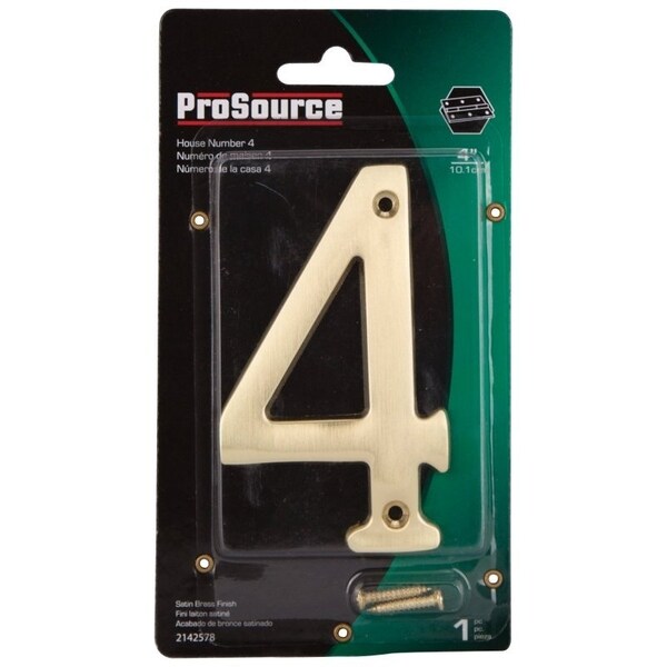 Prosource House Number, Character: 4, 4 in H Character, 2.28 in W Character - N-Z044PB3L-PS