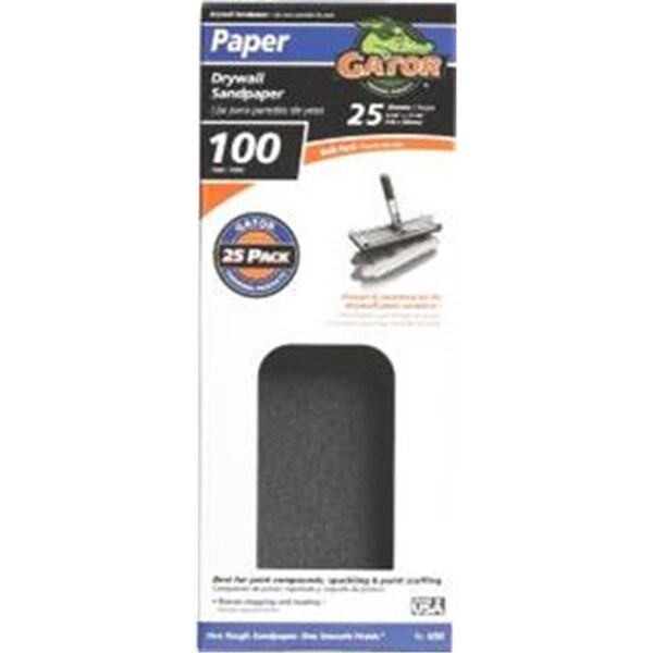 Ali Industries 3311 Sandpaper Drywall 100 Grit - 4.7 x 11 in., 25PK - 9364241