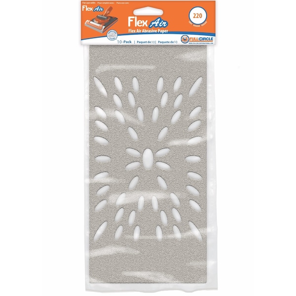 Full Circle Full Circle Flex Air 10-1/16 in. L X 5-1/4 in. W 220 Grit Aluminum Oxide Sanding Sheet 10 pk - FLEXAIR 220