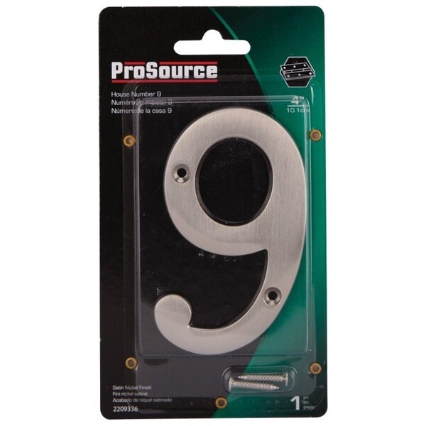 Prosource House Number, Character: 9, 4 in H Character, 2.28 in W Character - N-Z049SN-PS