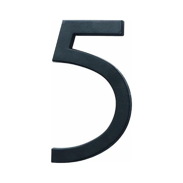 Hy-Ko FM6 Architectural Series House Number, Character 5, 6 in H Character, Black Character - FM-6/5