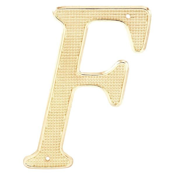 Primeline Tools House Letter "F", 4 in. Tall, Diecast Construction, Brass Plated (2 Pack) - MP4252