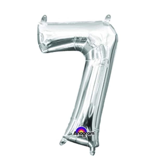 Anagram 16 in. Number 7 Silver Shape Air Fill Foil Balloon - 78535