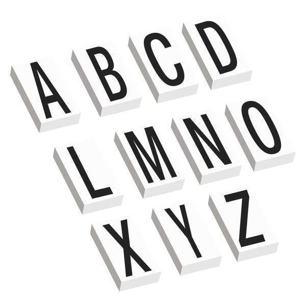Partners Brand Vinyl Warehouse Letter Kit Labels, Black/White, 1/Each - DL9316