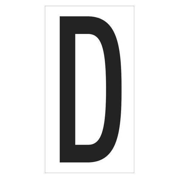Partners Brand Vinyl Warehouse Letter Labels, "D", 3 1/2", Black/White, 50/Case - DL9310D