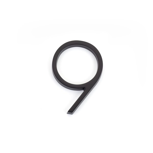 Emtek 7in Modern # 9 House Number Flat Black Finish - 2839US19