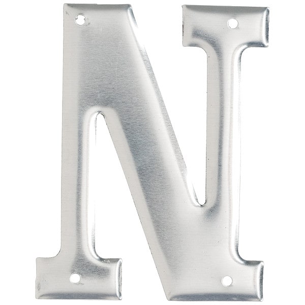 Brady Letter, Aluminum, Roman, 3 in. H, N, PK10 - 1600-N