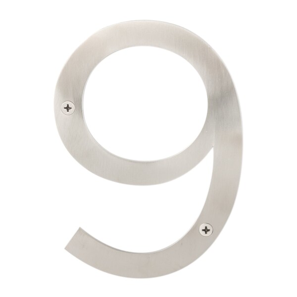 Sure-Loc Hardware Sure-Loc Hardware Stainless Steel House Number, 6, No. 9, Satin Stainless - HNSS6-9 SS