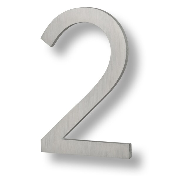 Sure-Loc Hardware Sure-Loc Hardware Floating House Number, 6, No. 2, Brushed Aluminum - HNF6-2 BA