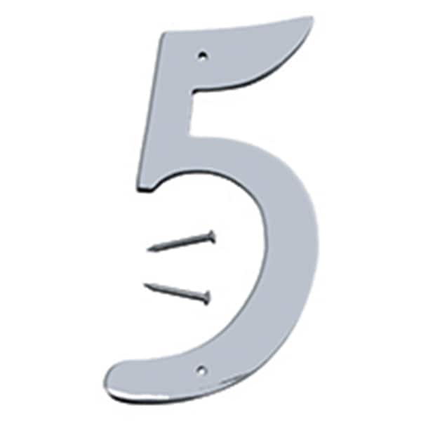 Hy-Ko 4 In Satin Nickel Finish Number 5, 10PK - A31205