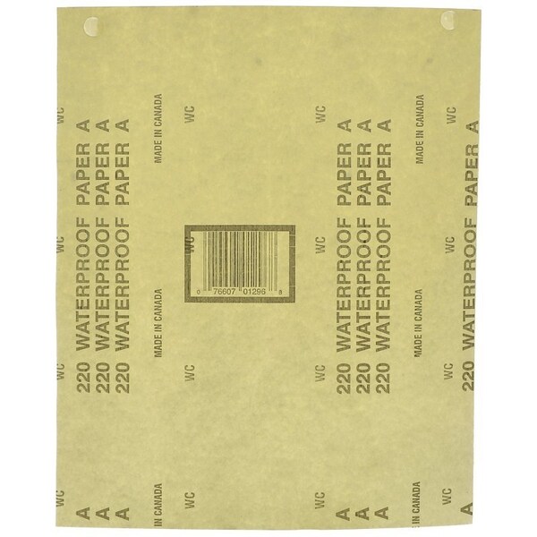 Norton Co 0 Sanding Sheet, 9 in L, 11 in W, 220A Grit, Very Fine, Aluminum Oxide Abrasive - 1226