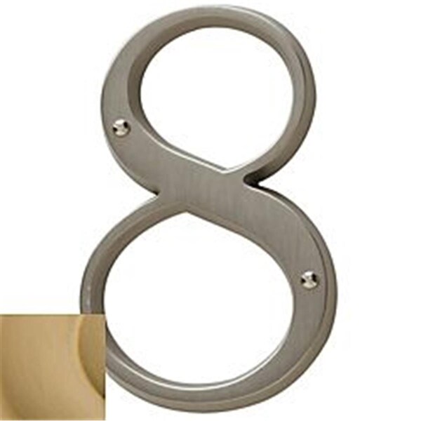 Baldwin Solid Brass Residential House Number 8, Vintage Brass - 90678033