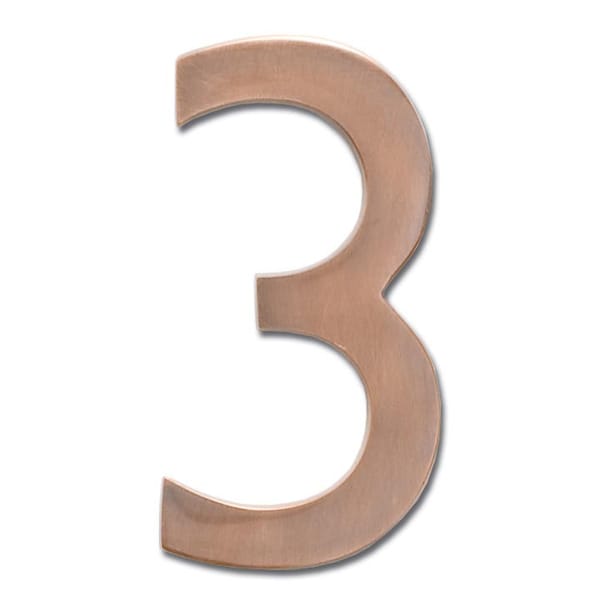 Architectural Mailboxes Brass 5 inch Floating House Number Antique Copper 3 - 3585AC-3