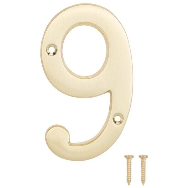Prosource House Number, Character: 9, 4 in H Character, 2.28 in W Character - N-Z049PB3L-PS