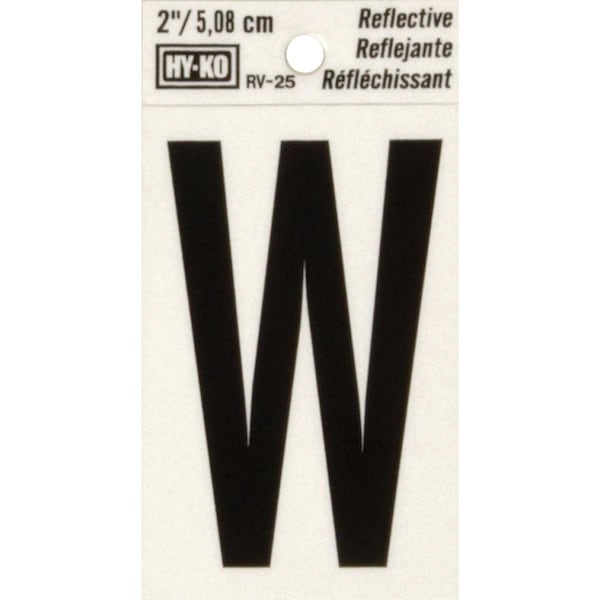 Hy-Ko Vinyl 2 In. Reflective Adhesive Letter, W - RV-25/W