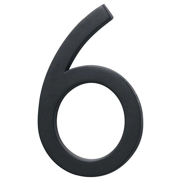 Hy-Ko FM-6 Architectural Series House Number, Character: 6, 6 in H Character, Black Character - FM-6/6