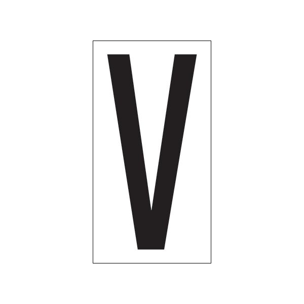 Bsc Preferred 3-1/2'' ''V'' Vinyl Warehouse Letter Labels, 50PK - BUY00021746