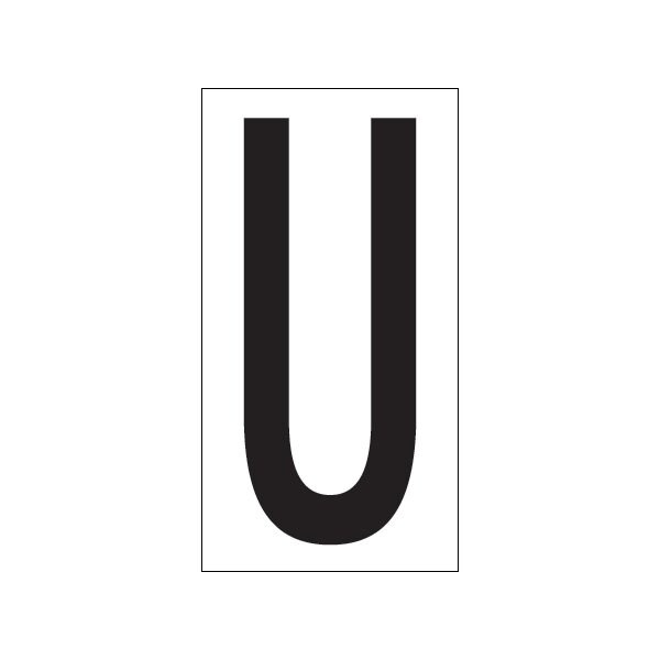 Bsc Preferred 3-1/2'' ''U'' Vinyl Warehouse Letter Labels, 50PK - BUY00021745