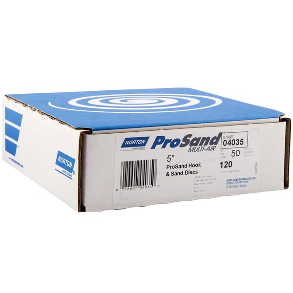Norton Abrasives Norton ProSand 5 in. Ceramic Alumina Hook and Loop A975 Sanding Disc 120 Grit Medium 50 pk - 7660704035
