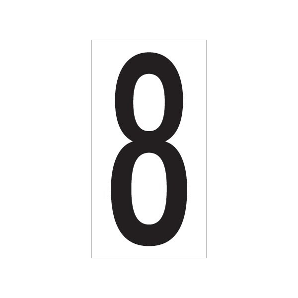 Bsc Preferred 3-1/2'' ''8'' Vinyl Warehouse Number Labels, 50PK - BUY00021759